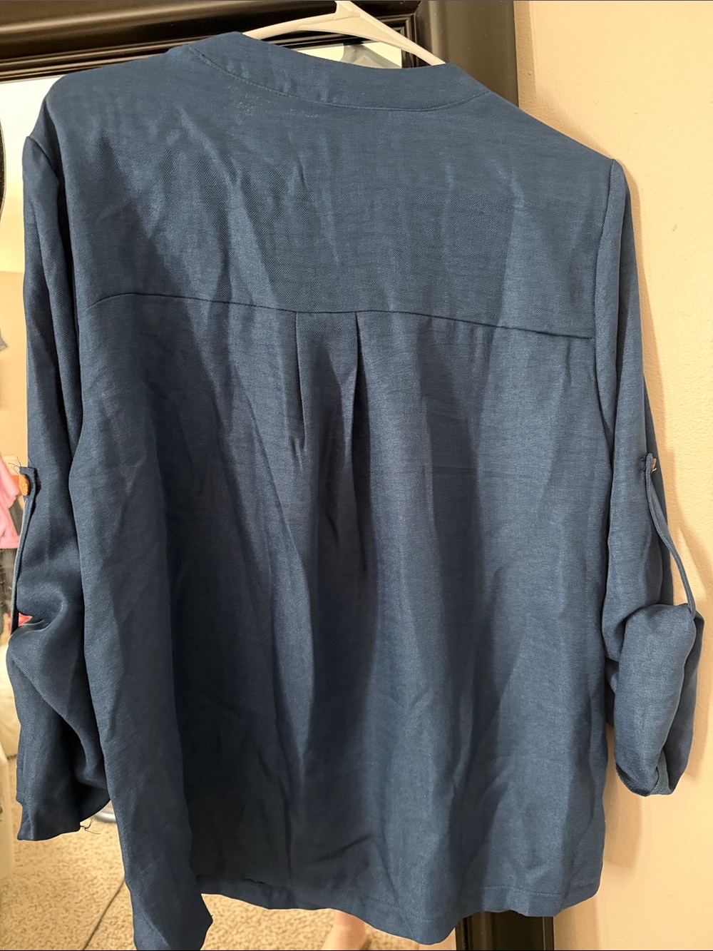 Button-Front Navy Blue Tunic Top - Picture 4 of 6